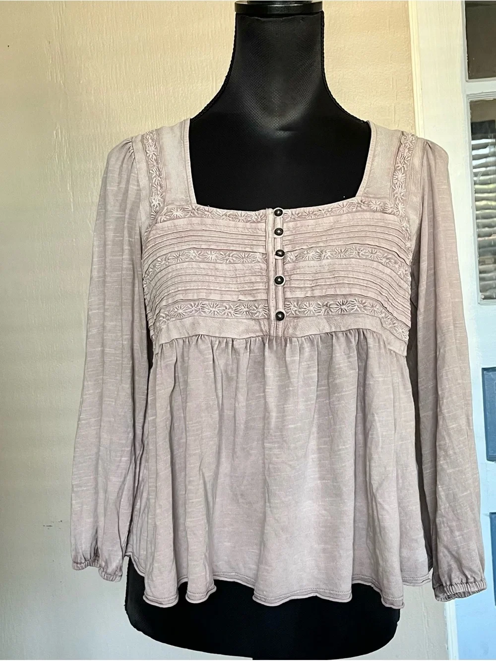 Dusty pink milkmaid peasant aztec patterned top - Picture 1 of 7
